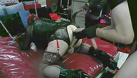 Sexy black girl fucks herself with a dildo