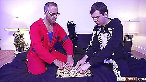 Sexy brunette hair shows off her boyfriend